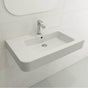 BOCCHI - Parma Wall-Mounted Sink Fireclay 33.5 in. 1-Hole with Overflow in Matte White - Matte White
