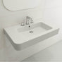 BOCCHI - Parma Wall-Mounted Sink Fireclay 33.5 in. 3-Hole with Overflow in Matte White - Matte White
