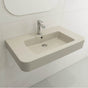 BOCCHI - Parma Wall-Mounted Sink Fireclay 33.5 in. 1-Hole with Overflow in Biscuit - Biscuit