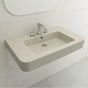 BOCCHI - Parma Wall-Mounted Sink Fireclay 33.5 in. 3-Hole with Overflow in Biscuit - Biscuit