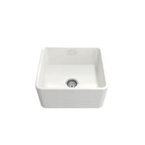 Classico Farmhouse Apron Front Fireclay 20 in. Single Bowl Kitchen Sink with Protective Bottom Grid and Strainer in White