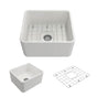 BOCCHI - Classico Farmhouse Apron Front Fireclay 20 in. Single Bowl Kitchen Sink with Protective Bottom Grid and Strainer in White - White