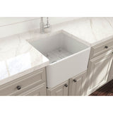 Classico Farmhouse Apron Front Fireclay 20 in. Single Bowl Kitchen Sink with Protective Bottom Grid and Strainer in White