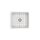 Classico Farmhouse Apron Front Fireclay 20 in. Single Bowl Kitchen Sink with Protective Bottom Grid and Strainer in White
