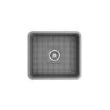 Classico Farmhouse Apron Front Fireclay 20 in. Single Bowl Kitchen Sink with Protective Bottom Grid and Strainer in White