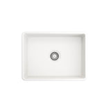 Classico Farmhouse Apron Front Fireclay 24 in. Single Bowl Kitchen Sink with Protective Bottom Grid and Strainer in White