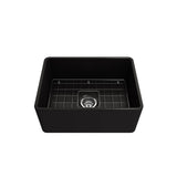 Classico Farmhouse Apron Front Fireclay 24 in. Single Bowl Kitchen Sink with Protective Bottom Grid and Strainer in White