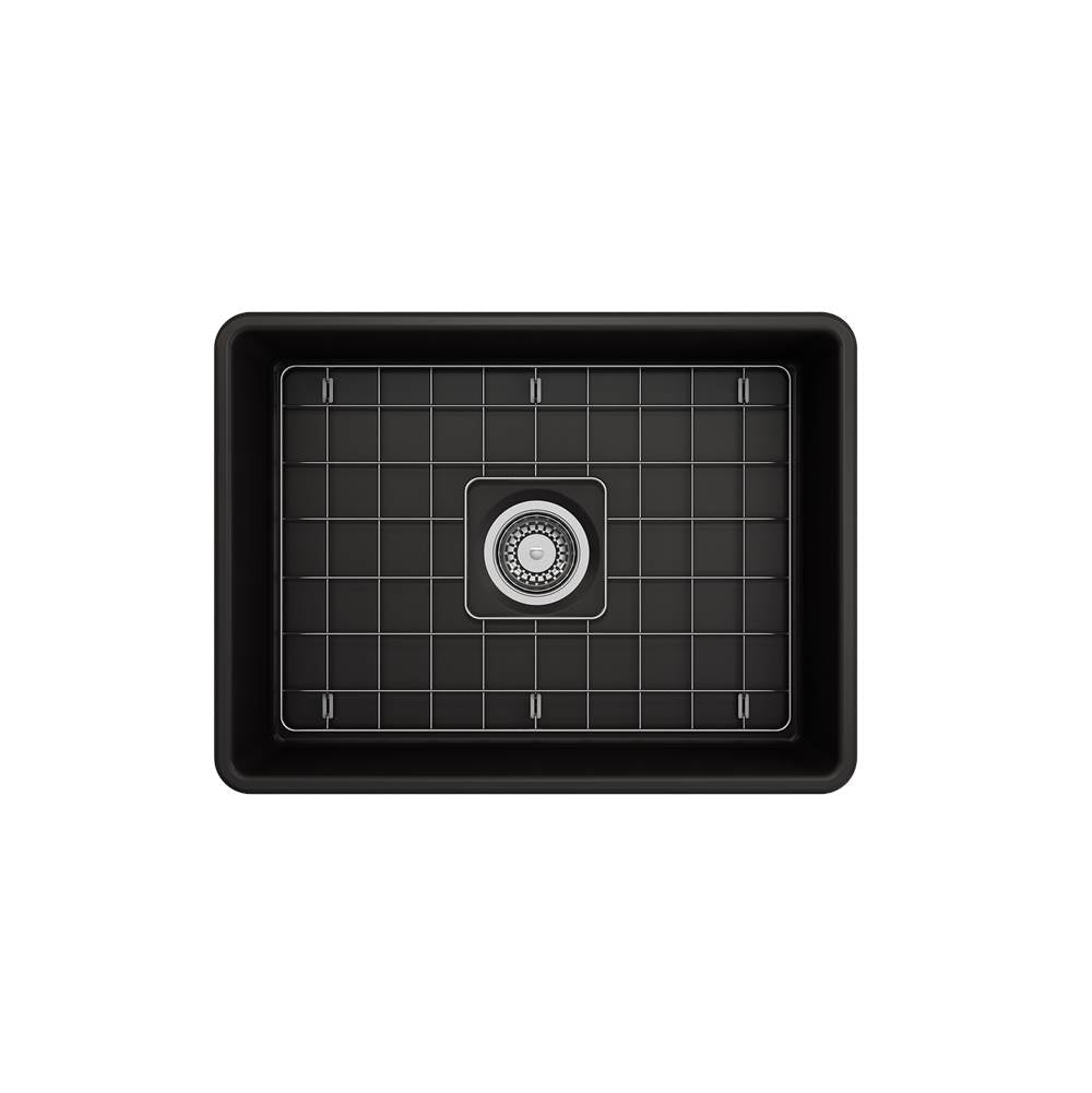 Classico Farmhouse Apron Front Fireclay 24 in. Single Bowl Kitchen Sink with Protective Bottom Grid and Strainer in White