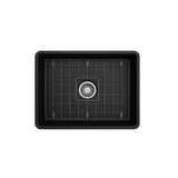 Classico Farmhouse Apron Front Fireclay 24 in. Single Bowl Kitchen Sink with Protective Bottom Grid and Strainer in White
