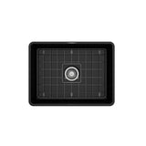 Classico Farmhouse Apron Front Fireclay 24 in. Single Bowl Kitchen Sink with Protective Bottom Grid and Strainer in White
