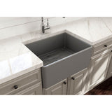 Classico Farmhouse Apron Front Fireclay 24 in. Single Bowl Kitchen Sink with Protective Bottom Grid and Strainer in White