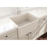 Classico Farmhouse Apron Front Fireclay 24 in. Single Bowl Kitchen Sink with Protective Bottom Grid and Strainer in White