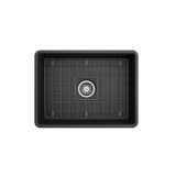 Classico Farmhouse Apron Front Fireclay 24 in. Single Bowl Kitchen Sink with Protective Bottom Grid and Strainer in White