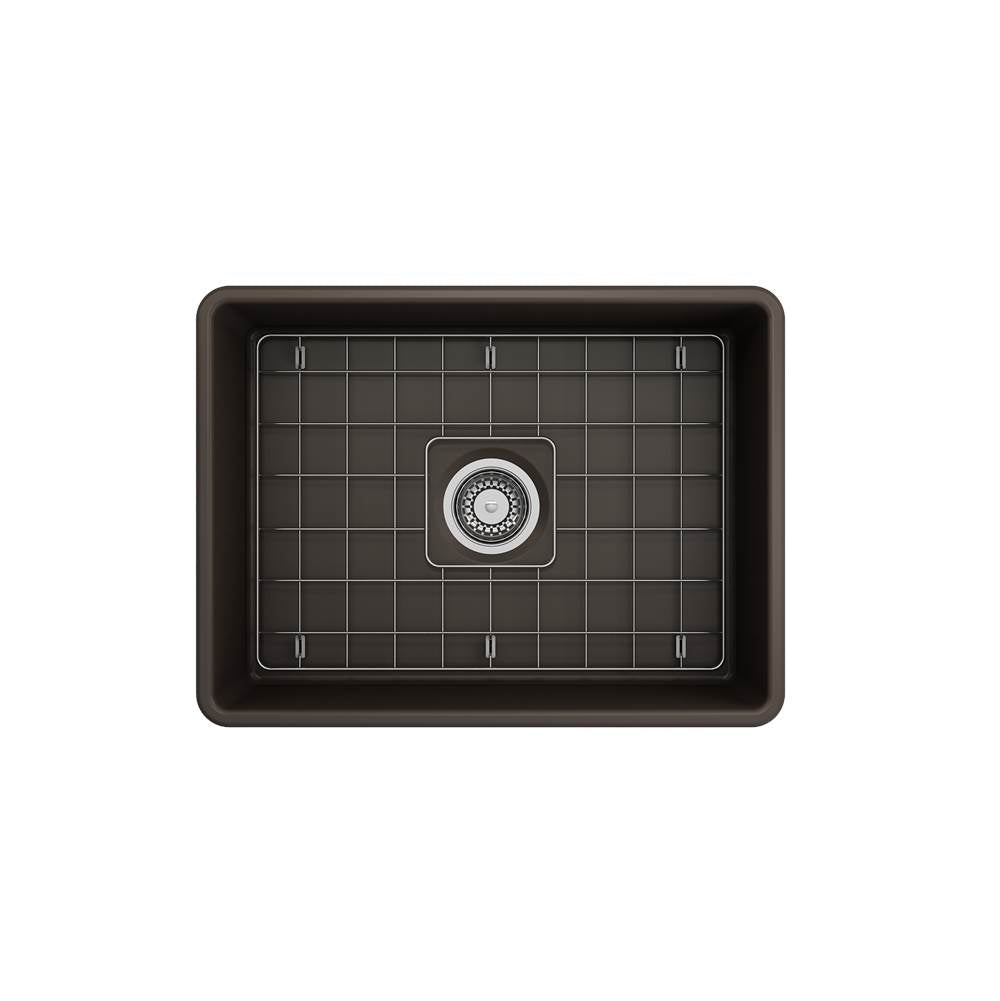 Classico Farmhouse Apron Front Fireclay 24 in. Single Bowl Kitchen Sink with Protective Bottom Grid and Strainer in White