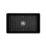 Classico Farmhouse Apron Front Fireclay 30 in. Single Bowl Kitchen Sink with Protective Bottom Grid and Strainer in White
