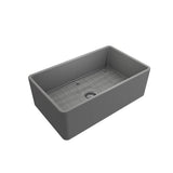 Classico Farmhouse Apron Front Fireclay 30 in. Single Bowl Kitchen Sink with Protective Bottom Grid and Strainer in White