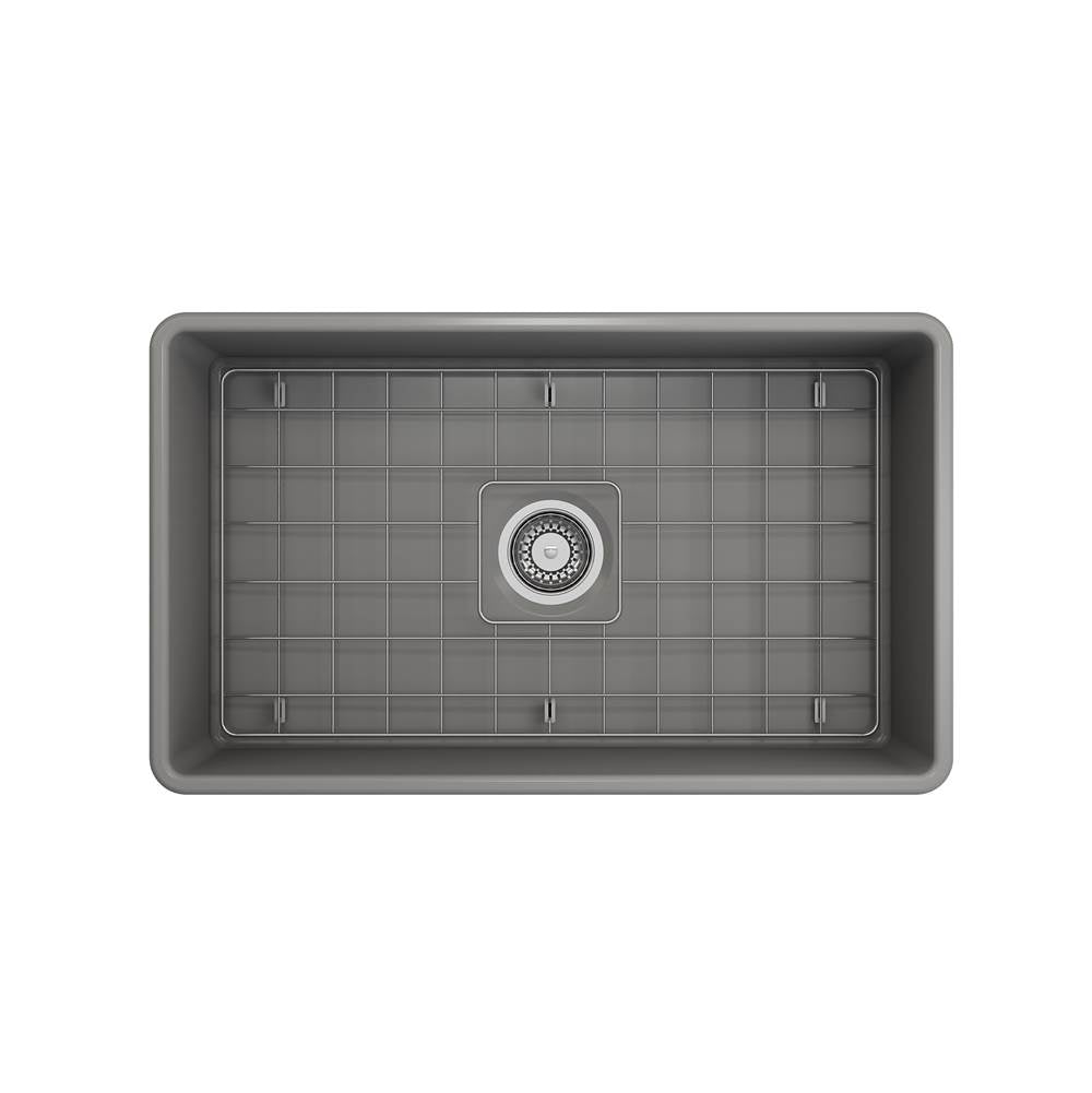 Classico Farmhouse Apron Front Fireclay 30 in. Single Bowl Kitchen Sink with Protective Bottom Grid and Strainer in White