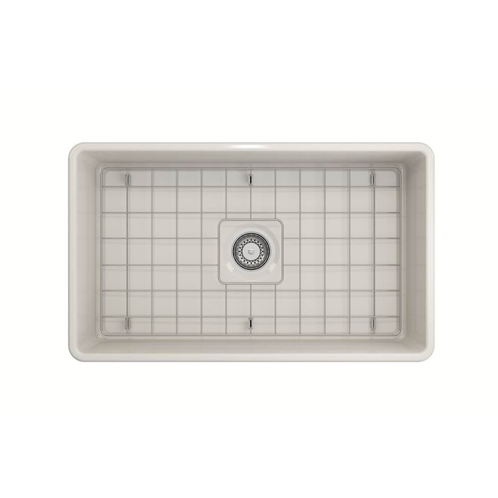 Classico Farmhouse Apron Front Fireclay 30 in. Single Bowl Kitchen Sink with Protective Bottom Grid and Strainer in White