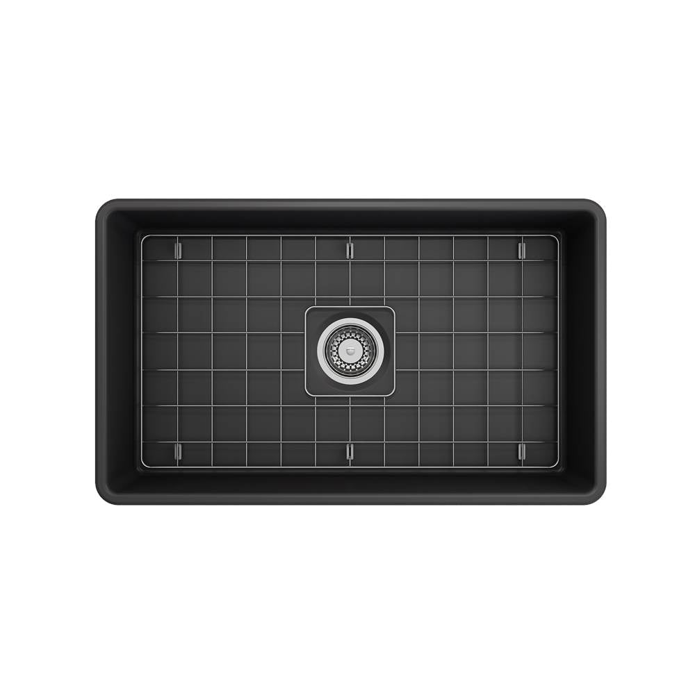 Classico Farmhouse Apron Front Fireclay 30 in. Single Bowl Kitchen Sink with Protective Bottom Grid and Strainer in White