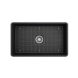 Classico Farmhouse Apron Front Fireclay 30 in. Single Bowl Kitchen Sink with Protective Bottom Grid and Strainer in White