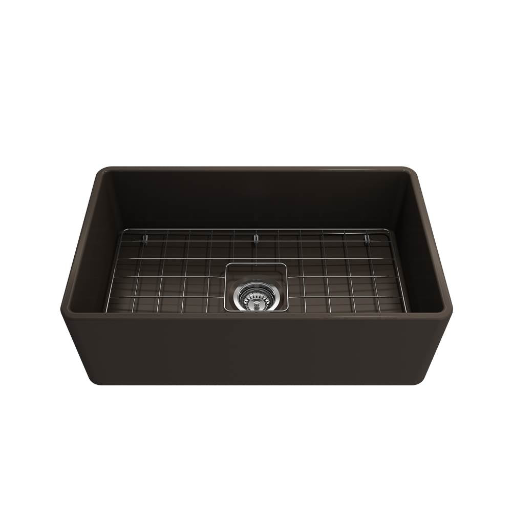 Classico Farmhouse Apron Front Fireclay 30 in. Single Bowl Kitchen Sink with Protective Bottom Grid and Strainer in White