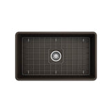 Classico Farmhouse Apron Front Fireclay 30 in. Single Bowl Kitchen Sink with Protective Bottom Grid and Strainer in White