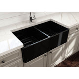 Classico Farmhouse Apron Front Fireclay 33 in. Double Bowl Kitchen Sink with Protective Bottom Grids and Strainers in White