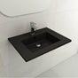 BOCCHI - Ravenna Wall-Mounted Sink Fireclay 24.5 in. 1-Hole with Overflow in Matte Black - Matte Black