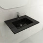 BOCCHI - Ravenna Wall-Mounted Sink Fireclay 24.5 in. 1-Hole with Overflow in Black - Black