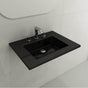 BOCCHI - Ravenna Wall-Mounted Sink Fireclay 24.5 in. 3-Hole with Overflow in Black - Black