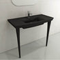 BOCCHI - Lavita Wall-Mounted Console Sink Fireclay 40 in. 3-Hole with Overflow in Matte Black - Matte Black