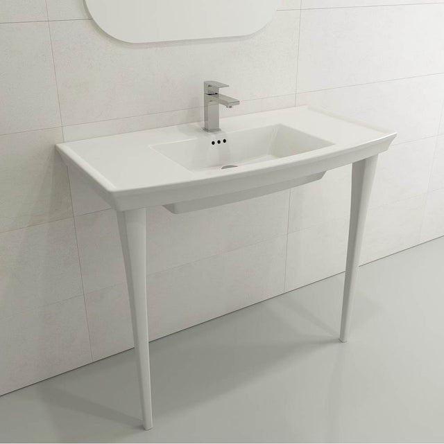 BOCCHI - Lavita Console Leg Set Fireclay 31 in. in White - White