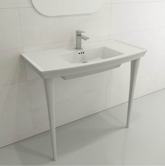 BOCCHI - Lavita Console Leg Set Fireclay 31 in. in Matte White - Matte White