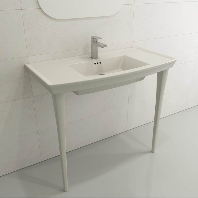 BOCCHI - Lavita Console Leg Set Fireclay 31 in. in Biscuit - Biscuit