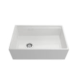 Contempo Step-Rim Apron Front Fireclay 30 in. Single Bowl Kitchen Sink with Integrated Work Station & Accessories in White