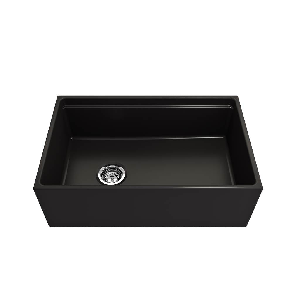 Contempo Step-Rim Apron Front Fireclay 30 in. Single Bowl Kitchen Sink with Integrated Work Station & Accessories in White