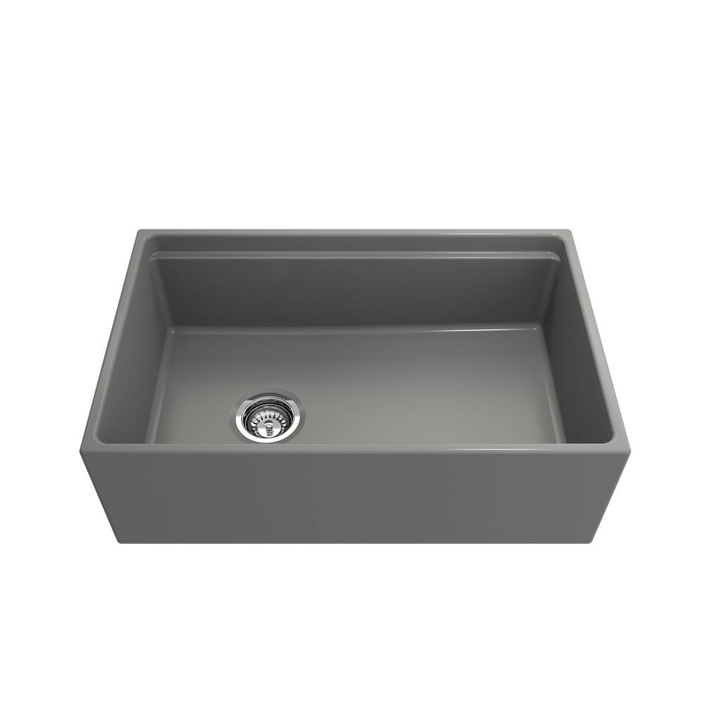 Contempo Step-Rim Apron Front Fireclay 30 in. Single Bowl Kitchen Sink with Integrated Work Station & Accessories in White