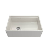 Contempo Step-Rim Apron Front Fireclay 30 in. Single Bowl Kitchen Sink with Integrated Work Station & Accessories in White