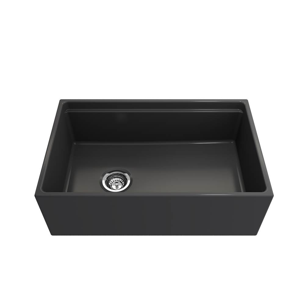 Contempo Step-Rim Apron Front Fireclay 30 in. Single Bowl Kitchen Sink with Integrated Work Station & Accessories in White