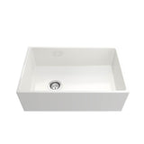 Contempo Apron Front Fireclay 30 in. Single Bowl Kitchen Sink with Protective Bottom Grid and Strainer in White