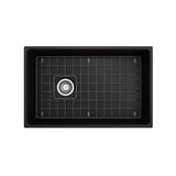 Contempo Apron Front Fireclay 30 in. Single Bowl Kitchen Sink with Protective Bottom Grid and Strainer in White