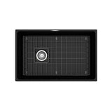 Contempo Apron Front Fireclay 30 in. Single Bowl Kitchen Sink with Protective Bottom Grid and Strainer in White