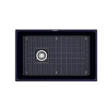 Contempo Apron Front Fireclay 30 in. Single Bowl Kitchen Sink with Protective Bottom Grid and Strainer in White