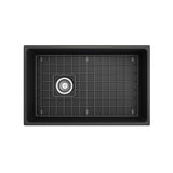 Contempo Apron Front Fireclay 30 in. Single Bowl Kitchen Sink with Protective Bottom Grid and Strainer in White