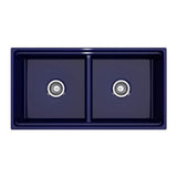 Contempo Step-Rim Apron Front Fireclay 36 in. Double Bowl Kitchen Sink with Integrated Work Station & Accessories in White