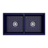 Contempo Step-Rim Apron Front Fireclay 36 in. Double Bowl Kitchen Sink with Integrated Work Station & Accessories in White