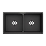 Contempo Step-Rim Apron Front Fireclay 36 in. Double Bowl Kitchen Sink with Integrated Work Station & Accessories in White