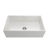Contempo Apron Front Fireclay 33 in. Single Bowl Kitchen Sink with Protective Bottom Grid and Strainer in White