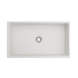 Contempo Apron Front Fireclay 33 in. Single Bowl Kitchen Sink with Protective Bottom Grid and Strainer in White