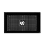 Contempo Apron Front Fireclay 33 in. Single Bowl Kitchen Sink with Protective Bottom Grid and Strainer in White